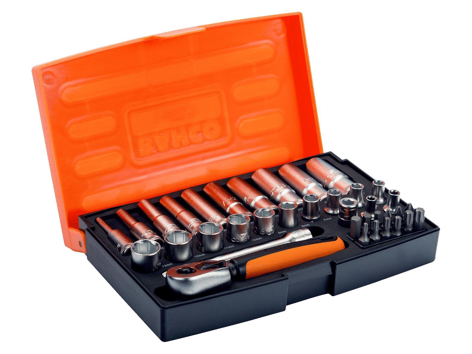 BAHCO socket set mini 1/4 37 pieces 4-13mm BAHCO socket set mini 1/4 37 pieces 4-13mm